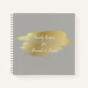 Personalized Gold Smudge Recipe Notebook
