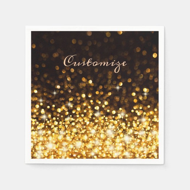 Personalized Gold Sparkle Napkin (Front)