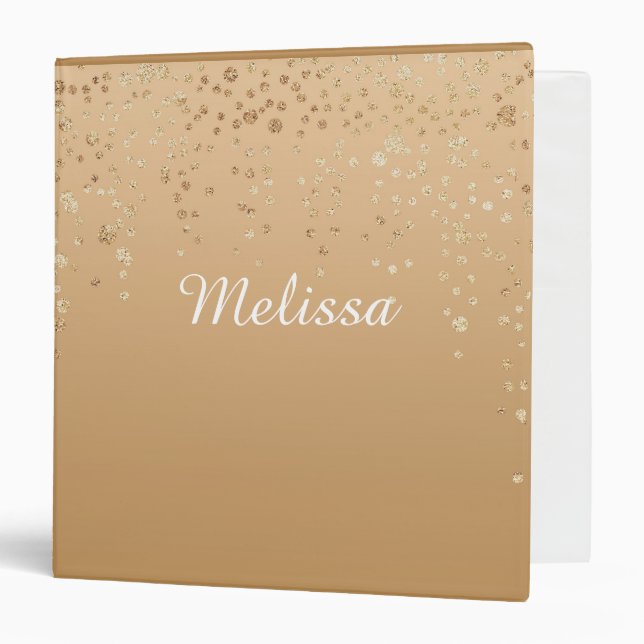 Personalized Gold Speckled Binder (Front/Inside)
