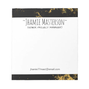Personalized Gold Splash Marbled Notepad