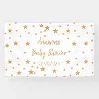 Personalized Gold Star Glitter Sparkle Baby Shower