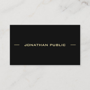 Personalized Gold Text Black Template Modern Chic Business Card
