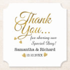 Personalized Gold Thank You Wedding Favour