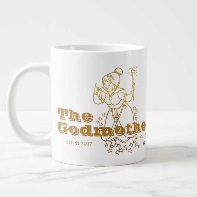 Personalized Gold The Godmother Large Coffee Mug (Left)