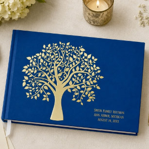 Personalized Gold Tree of Life Family Reunion  Guest Book