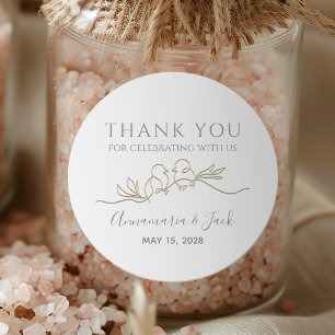 Personalized Gold Wedding Favour Classic Round Sticker