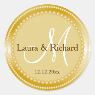 Personalized Gold Wedding Monogram Seals