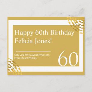 Personalized - Gold & White Modern Postcard