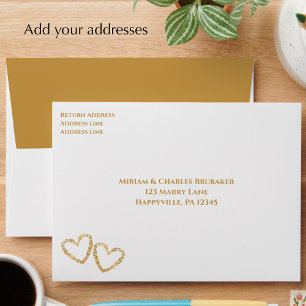 Personalized Golden 50th Wedding Anniversary Party Envelope