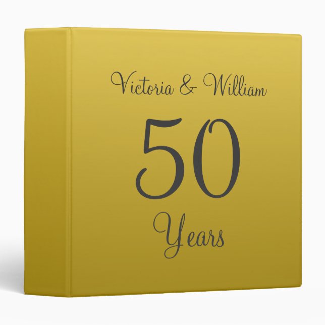 Personalized Golden Anniversary Scrapbook Binder (Front/Spine)