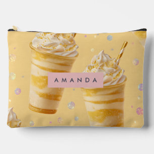 Personalized Golden Caramel Swirl Milkshake Accessory Pouch