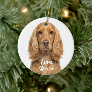 Personalized Golden Cocker Dog Photo Ornament