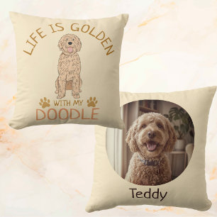 Personalized Golden Doodle Life is Golden Pillow