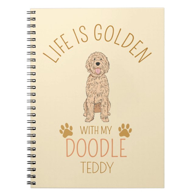 Personalized Golden Doodle Notebook with Pet Name (Front)