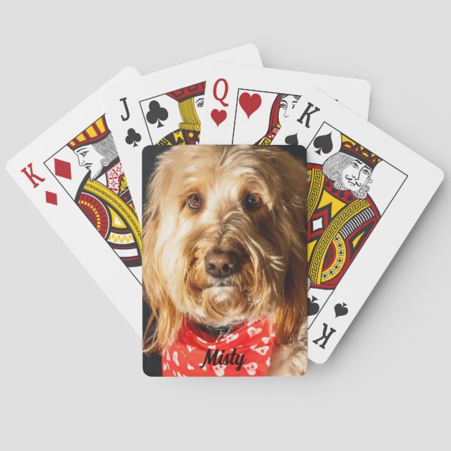 Personalized Golden doodle Puppy Dog Playing Cards (Back)