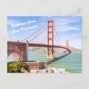 Personalized Golden Gate Bridge landscape Photo Postcard