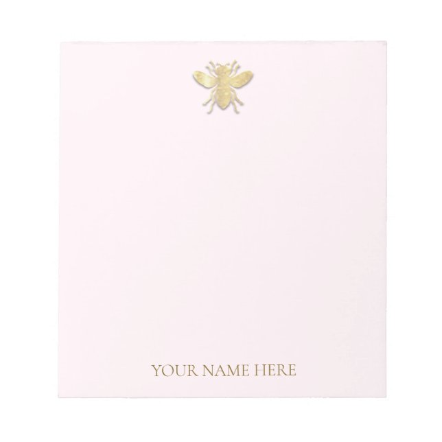 Personalized Golden Honey Bee Notepad (Front)