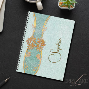 Personalized Golden Mint Journal Notebook