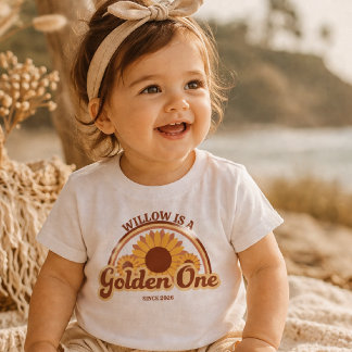 Personalized Golden One Birthday Shirt Girl Retro