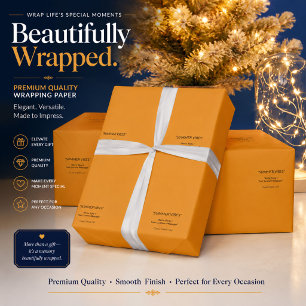 Personalized Golden Orange Wrapping Paper