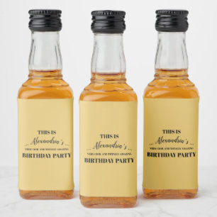 Personalized Golden Party Liquor Bottle Label