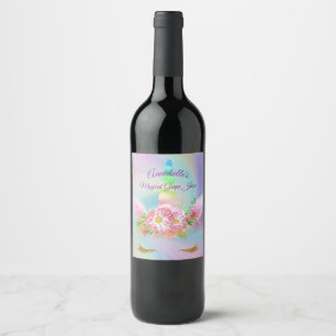 Personalized Golden Rainbow Unicorn Juice Label