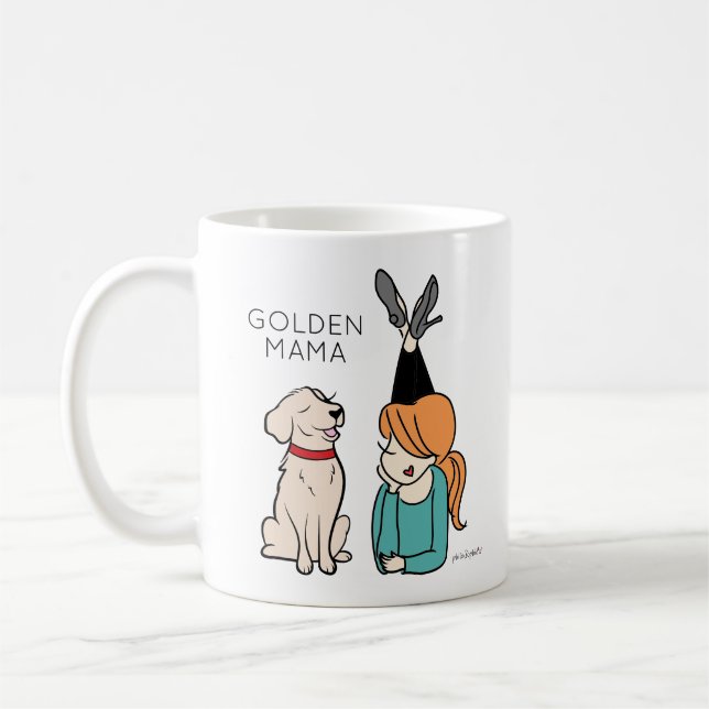 Personalized Golden Reriever Mama Coffee Mug (Left)