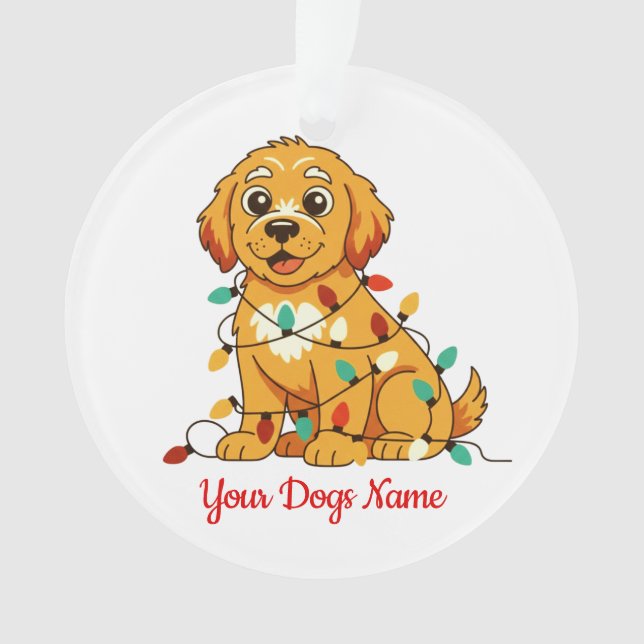 Personalized Golden Retriever Acrylic Ornament (devant)