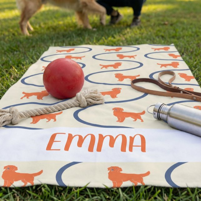 Personalized Golden Retriever Beach Towel (Creator Uploaded)