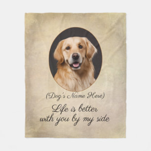 Personalized Golden Retriever by My Side Fleece Bl Blanket