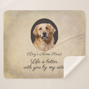 Personalized Golden Retriever by My Side Sherpa Blanket