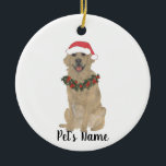 Personalized Golden Retriever Ceramic Ornament<br><div class="desc">Make the nice list this year with a personalized ornament of your favourite little elf!</div>