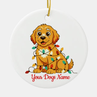 Personalized Golden Retriever Christmas Ornament