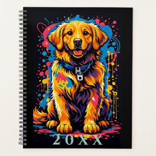 Personalized Golden Retriever Color Splash Planner