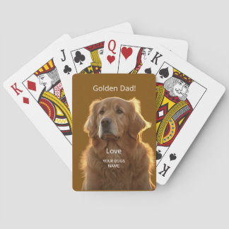 Personalized Golden Retriever Dad Playing Cards