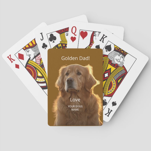 Personalized Golden Retriever Dad Playing Cards (Back)