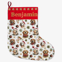 Personalized Golden Retriever Dog Christmas Stocki