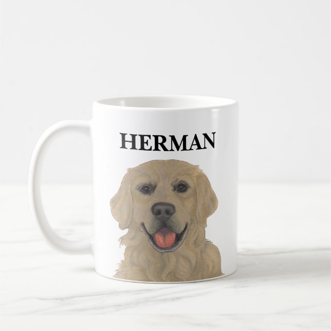 Personalized Golden Retriever Dog Coffee Mug (Left)