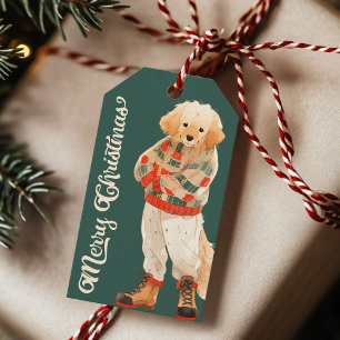 Personalized Golden Retriever Dog Holiday Gift Tag