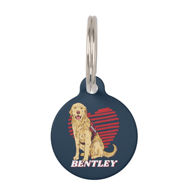 Personalized Golden Retriever Dog Lover Custom Pet Tag (Front)