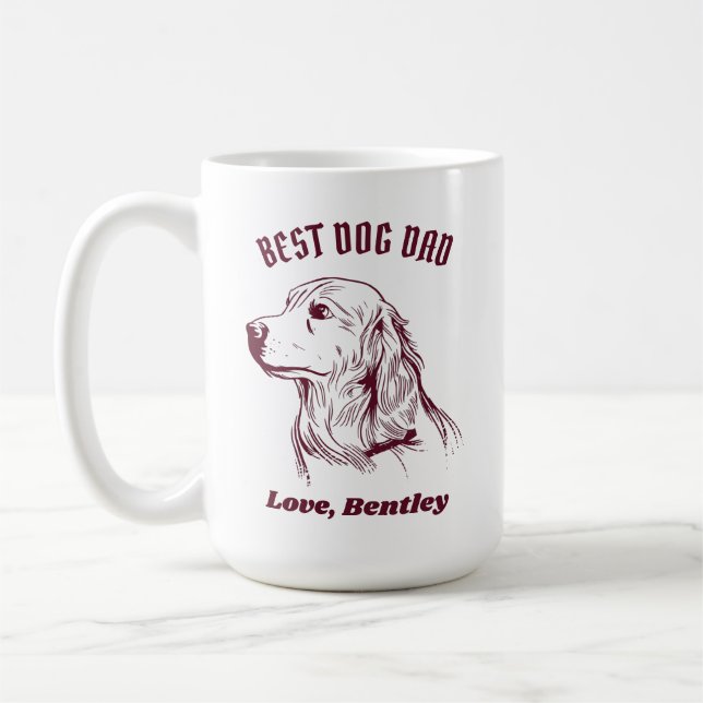 Personalized Golden Retriever Dog Mom Custom Name Coffee Mug (Left)