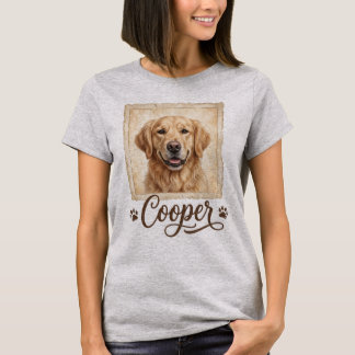 Personalized Golden Retriever Dog Name T-Shirt | C