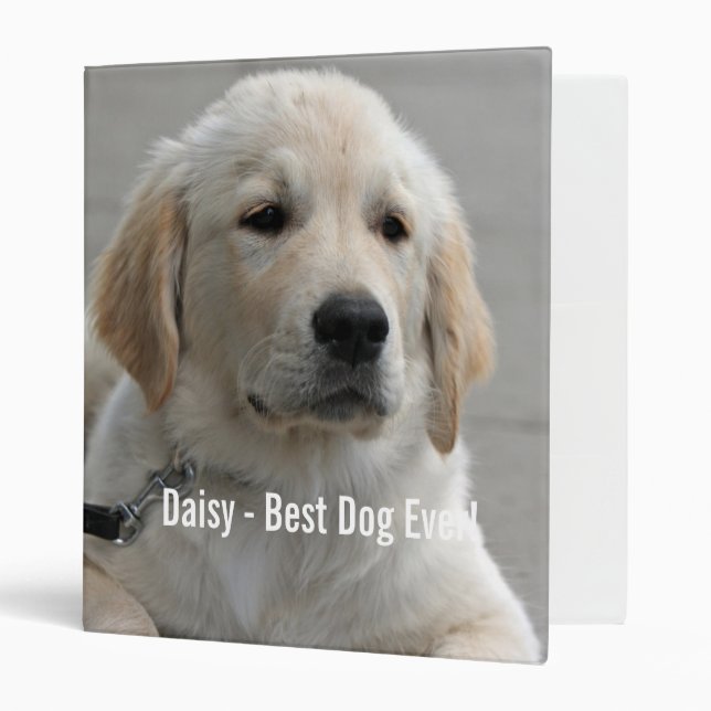 Personalized Golden Retriever Dog Photo and Name Binder (Front/Inside)