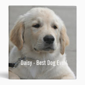 Personalized Golden Retriever Dog Photo and Name Binder (Front)