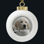 Personalized Golden Retriever Dog Photo and Name Ceramic Ball Christmas Ornament<br><div class="desc">Personalize this keepsake with your dog's or puppy's photo and name (or other pet or person's photo/name). Text reads "Best Dog Ever" or add your own text - We love Daisy (dog's name), dog's birthday or day of passing. Just click on "customize" to add your personalized text, change the font...</div>