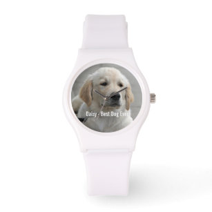 Personalized Golden Retriever Dog Photo and Name Watch