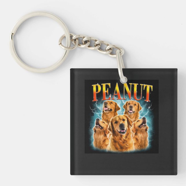 Personalized Golden Retriever Keychain (Front)