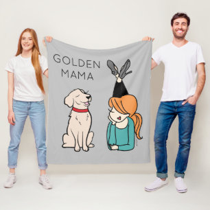 Personalized Golden Retriever Mama Fleece Blanket