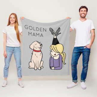 Personalized Golden Retriever Mama Fleece Blanket