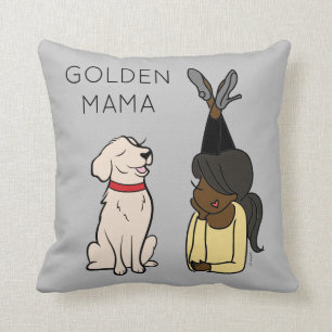 Personalized Golden Retriever Mama Throw Pillow